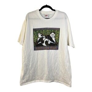 Anvil Vintage 1994 Human-i-Tees "Bear us in Mind" Panda Bear Shirt Size 2X